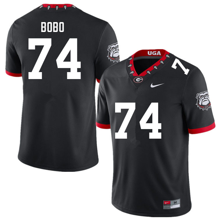 Georgia Bulldogs Men's Drew Bobo #74 Black 2022 100th Anniversary Stitched College UGA Football Jersey 23JI014QN